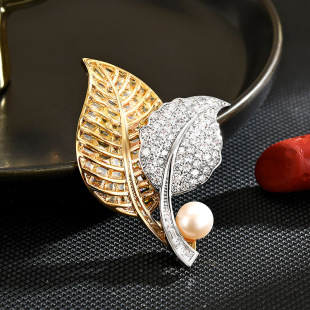 Anti Brooch Gap Everyday Pin Golden Lapel Leaf