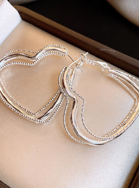 Vintage Heart Hoops, Sweet Cool Slimming Statement Earrings