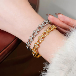 Bracelet Shape Bangle Minimalist Chic Geometric Zircon