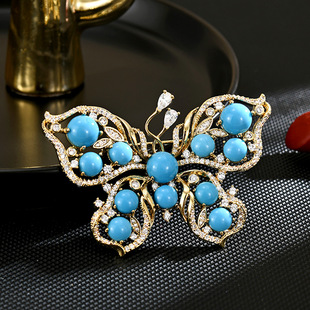 Insect Brooch Luxury Lapel Elegant Turquoise Pin Butterfly