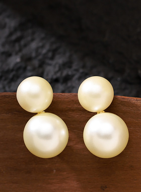 French Pearl Hoops, Oversized Bold Luxury Vacation Earrings