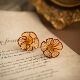 Camellia Floral Studs Pleated Hollow Luxury Earrings