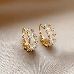 Cuffs Ear Zircon Earrings Minimalist Chic Circle French