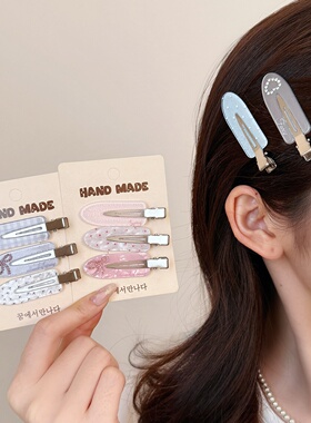 Korean Heart Rhinestone Hair Clips 3-Pack Women