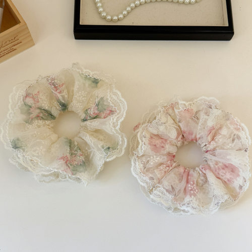 韩版甜美网纱蕾丝大肠发圈女