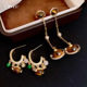 Luxury Saturn Studs Zircon Marbled Drop Earrings