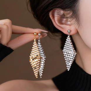 Border Zircon Studs Cross Minimalist Diamond Earrings