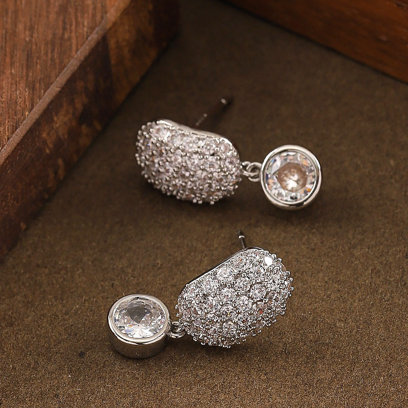 时尚精致满钻锆石耳钉耳环