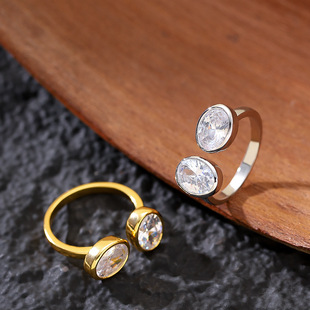 Chic Zircon Jewelry Minimalist Adjustable Ring Korean