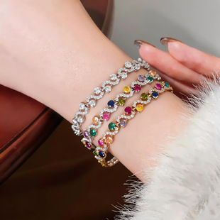 Border Zircon Bangle Cross Minimalist Bracelet Vintage