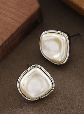 Geometric Resin Studs, Irregular Minimalist Luxury Earrings