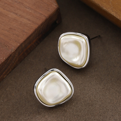 银针精致简约不规则几何树脂耳钉
