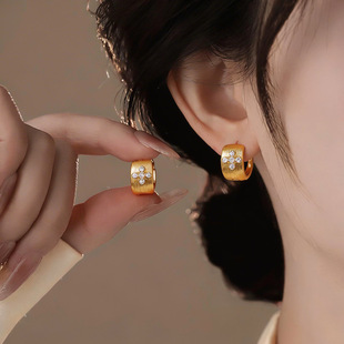 Minimalist Hoops Cross Cuffs European Ear Chic Zircon