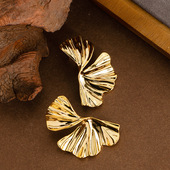 Ginkgo Minimalist Studs Metal Cross Border Luxury Earrings