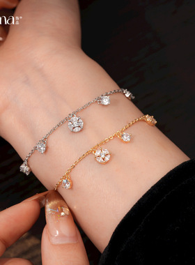 韩系简约猫眼石星星锆石几何手链