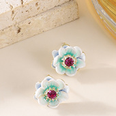 Fairy Minimalist Studs Enamel Sweet Floral Luxury Earrings