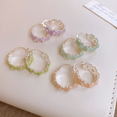 Enamel Floral Ear Korean Cuffs Geometric Luxury Earrings