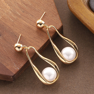 Pearl Luxury Earrings Slimming Hoop Face Long