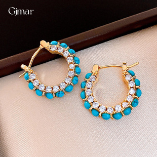 Hoops Vintage Zircon 18K Ear Resin Luxury Cuffs Gold