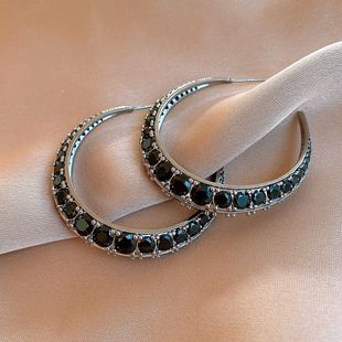 Dark C-Studs, Zircon Gothic Minimalist Luxury Earrings