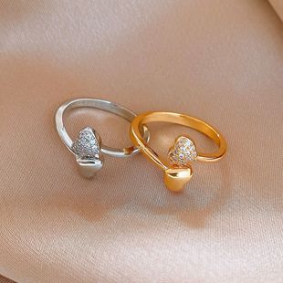 Full Heart Ring, Diamond Ins Style Couple Finger Jewelry