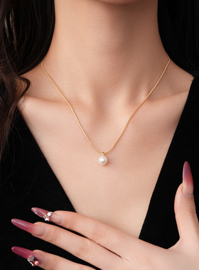 法式简约珍珠项链轻奢小众