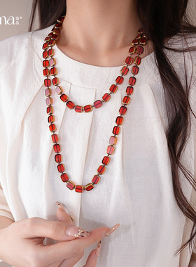 跨境天然石复古波西米亚项链