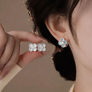 Zircon Cuffs Ear Earrings Fresh Minimalist Floral Enamel