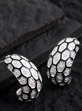 Snake Print Zircon Statement Earrings Bold Fashion Jewelry