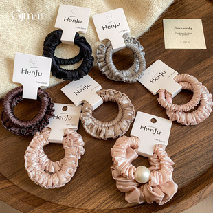 Pack Mask Hair Satin High Ties Ponytail Scrunchies