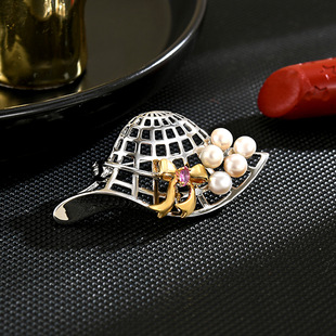 Creative Brooch Hat Lapel Accessory Pearl Pin Bow