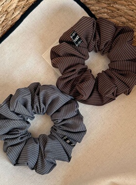 Striped Fabric Scrunchie Korean Retro Fall Hair Tie