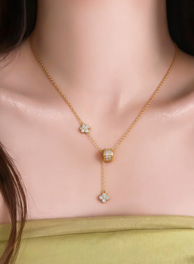 锆石圆形花朵可调节项链