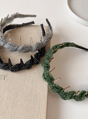 Organza Polka Dot Anti-Slip Headband Elegant Volumizing