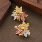 Floral Luxury Earrings Enamel French Lacquer Chic Studs