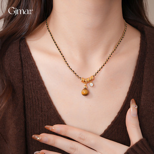 Eye Pendant Zircon 18K Luxury Tiger Vintage Necklace Gold