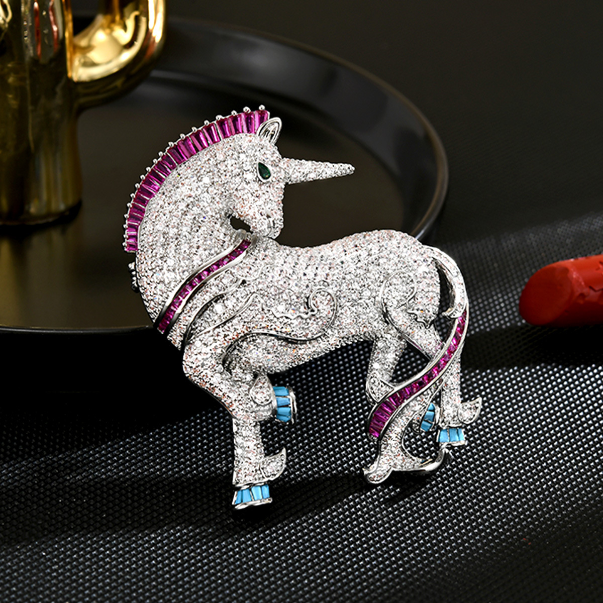 韩版甜美马卡龙独角兽胸针胸花