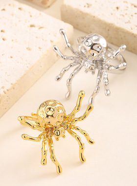 时尚精致立体蜘蛛开口戒指