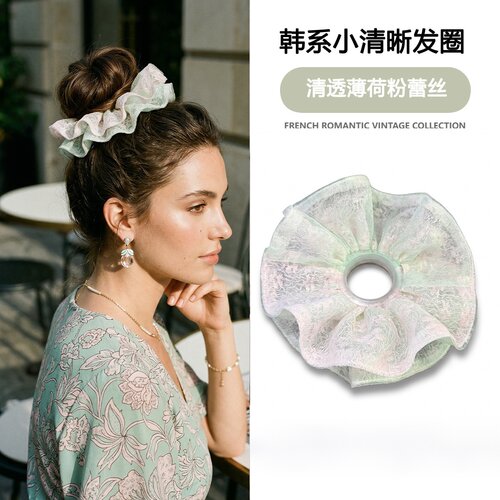 新中式蓬松饱满爆款蕾丝发圈