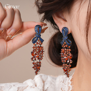 Earrings Drop Diamond Luxury Studs Vintage Statement Bow