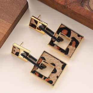 Hair Luxury Earrings Geometric Studs Leopard Pony