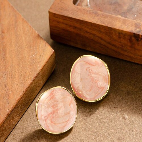 滴油不规则几何波浪圆形耳钉