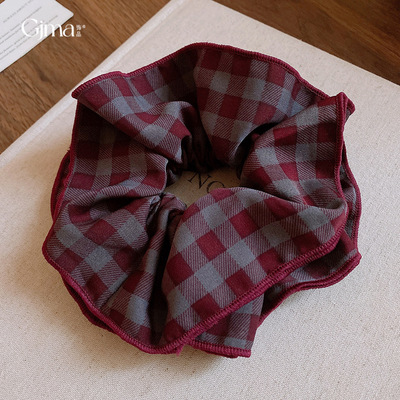 布艺网格双层大肠发圈