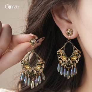 Eye Tiger Stud Earrings Women Ruched for Flower