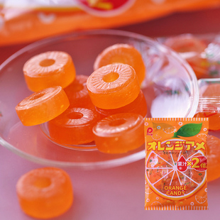 水果硬糖结婚喜糖办公室零食 日本进口PINE佩茵香橙味糖果带圈