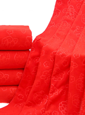 大红色浴巾结婚喜字大毛巾婚庆车挂红伴手礼回礼巾随手礼70*140cm
