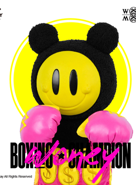 POP SUNDAY流行周日拳王有钱仔泰拳拳击毛绒公仔可动摆件创意礼物