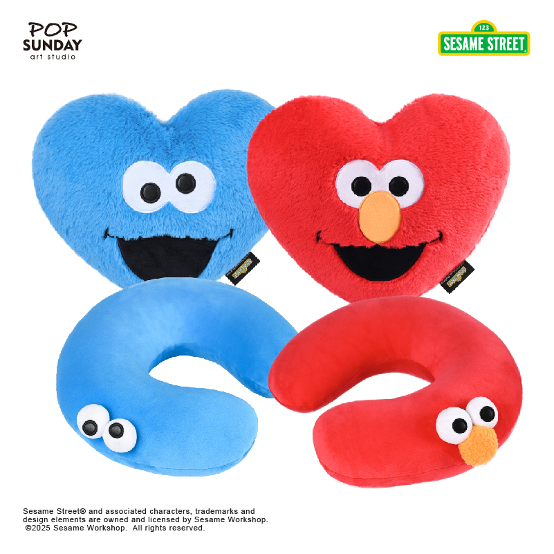 POP SUNDAY芝麻街LOVE U颈枕抱枕两用旅行便携车靠抱枕创意礼物