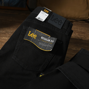 阿瞳牛社 美版Lee李黑色休闲宽松水洗直筒牛仔裤男士高级百搭夏款