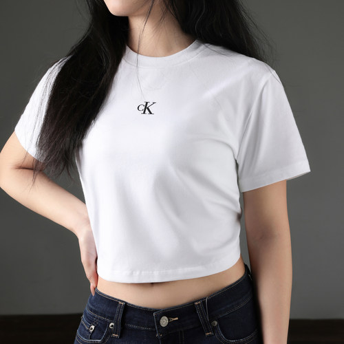 CK女士短款字母印花短袖T恤